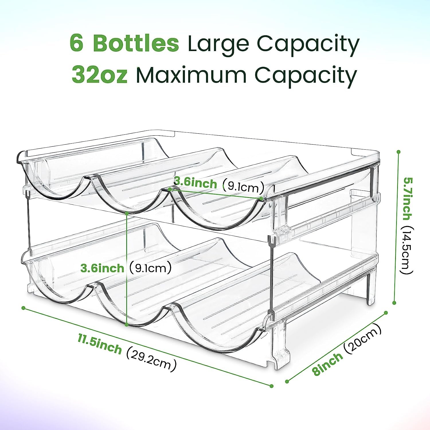 Water Bottle Organizer for Cabinet, Water Bottle Storage Organizer, 2 Packs Water Bottle Storage Rack, Water Bottle Holder for Cabinet, Stackable Water Bottle Storage Rack - Imagem 3